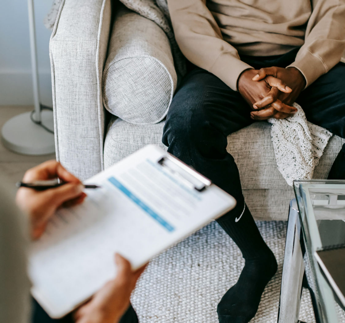 Mental health team member helping support patient